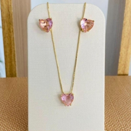 CONJUNTO CORAÇÃO ROSA
