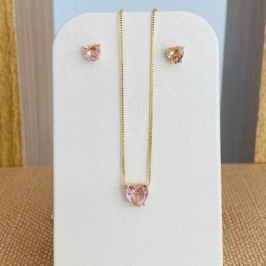 CONJUNTO CORAÇÃO ROSA