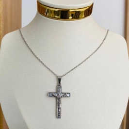 CORRENTE MASCULINA COM CRUZ