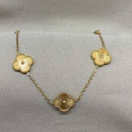 PULSEIRA 3 TREVOS DOURADA STEEL