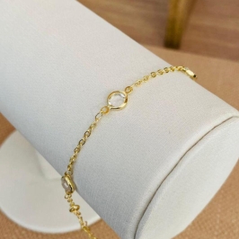 PULSEIRA COM ZIRCONIAS ELO CADEADINHO M