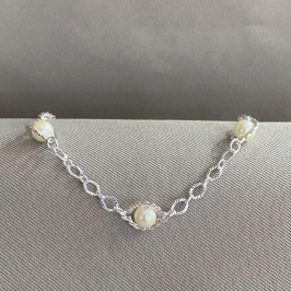 PULSEIRA DIAMANTADA COM PEROLA