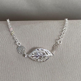 PULSEIRA FLOR E FOLHA COM ZIRCONIAS DENTRO