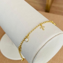 PULSEIRA INFANTIL CRUZ COM ZIRCONIAS