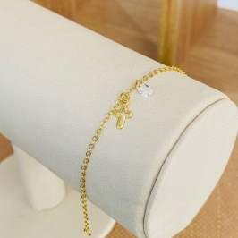 PULSEIRA INFANTIL CRUZ E ZIRCONIA