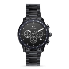 Relógio Masculino Redondo Chrono Tech Preto e Pinos