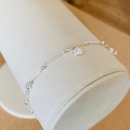 TORNOZELEIRA 3 CORAÇÕES COM BOLINHA