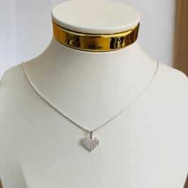 COLAR CORAÇÃO CRAVEJADO