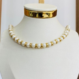 COLAR PEROLA COM ARGOLAS