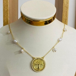 COLAR ARVORE DA VIDA COM PEROLAS