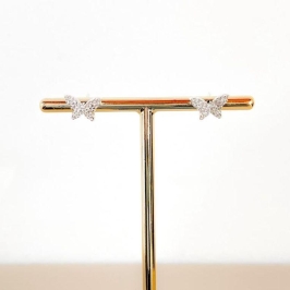 BRINCO BORBOLETA CRAVEJADA