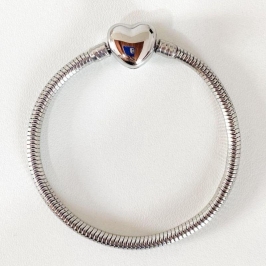 PULSEIRA DE BERLOQUE FECHO CORAÇÃO 16CM EM STEEL