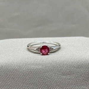 ANEL COM ZIRCONIA REDONDA ROSA