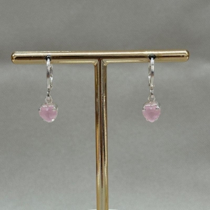BRINCO ARTICULADO CORAÇÃO 6MM ZIRCONIA ROSE OPAL