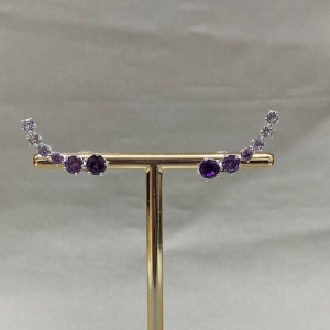 BRINCO EAR CUFF COM ZIRCONIAS ROXAS