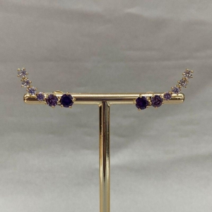 BRINCO EAR CUFF COM ZIRCONIAS ROXAS