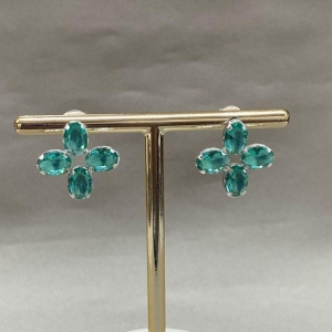 BRINCO FLOR ZIRCONIA TURMALINA