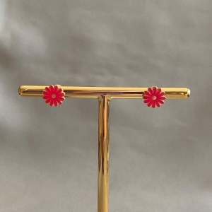 BRINCO INFANTIL FLOR ROSA RESINADO