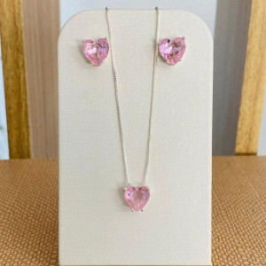 CONJUNTO CORAÇÃO ROSA