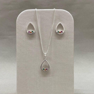 CONJUNTO GOTA ZIRCONIA COLORS