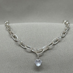 PULSEIRA ELO OVAL COM CORAÇÃO