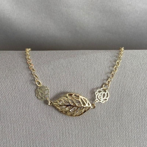 PULSEIRA FLOR E FOLHA COM ZIRCONIAS DENTRO