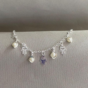 PULSEIRA MÃO DE FATIMA COM PEROLA