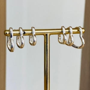 BRINCO TRIO ARGOLA CORAÇÃO LISO