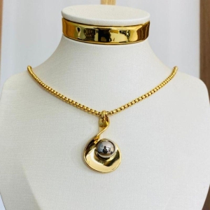 COLAR CATRAQUINHA COM ESFERA TORCIDA DOIS BANHOS