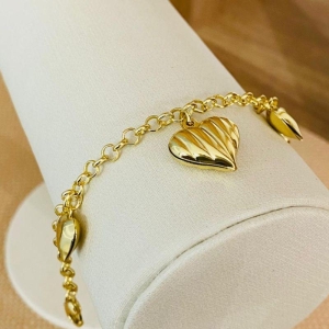 PULSEIRA ELO PORTUGUES COM CORAÇÕES