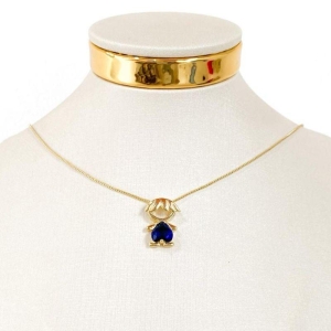 COLAR MENINO COM ZIRCONIA AZUL