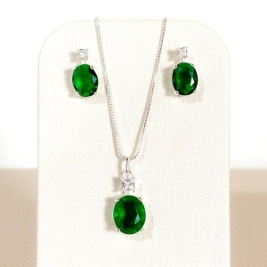 CONJUNTO ZIRCONIA VERDE ESMERALDA