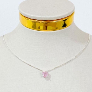COLAR CORAÇÃO ROSA