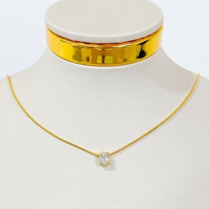 COLAR CRAVEJADO ZIRCONIA QUADRADA