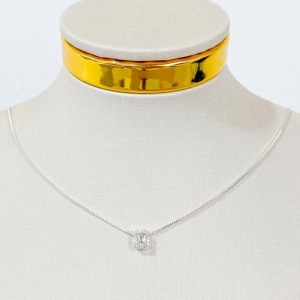 COLAR CRAVEJADO ZIRCONIA QUADRADA