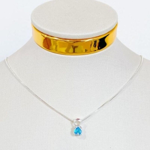 COLAR MENININHO ZIRCONIA AZUL
