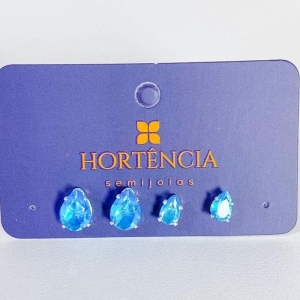 DUPLA DE BRINCOS GOTINHA AZUL CLARO