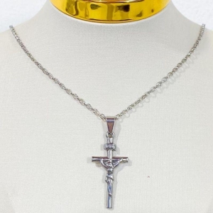 CORRENTE MASCULINA COM CRUZ STEEL
