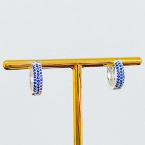 BRINCO ARGOLINHA CRAVEJADA AZUL