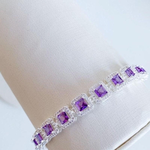 PULSEIRA RIVIERA CRAVEJADA ROXA