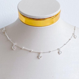 COLAR BOLINHA / CORAÇÃO ZIRCONIAS