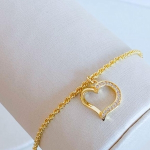 PULSEIRA CORDÃO BAIANO COM CORAÇÃO