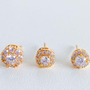 TRIO DE BRINCOS CRAVEJADO CRISTAL