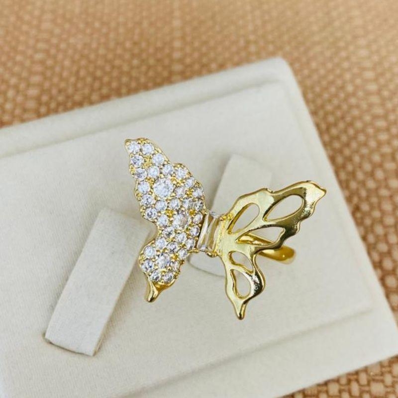 ANEL BORBOLETA COM ASA CRAVEJADA