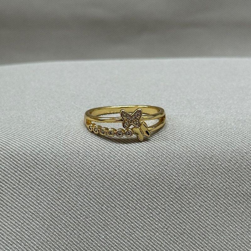 ANEL BORBOLETA CRAVEJADA/LISA