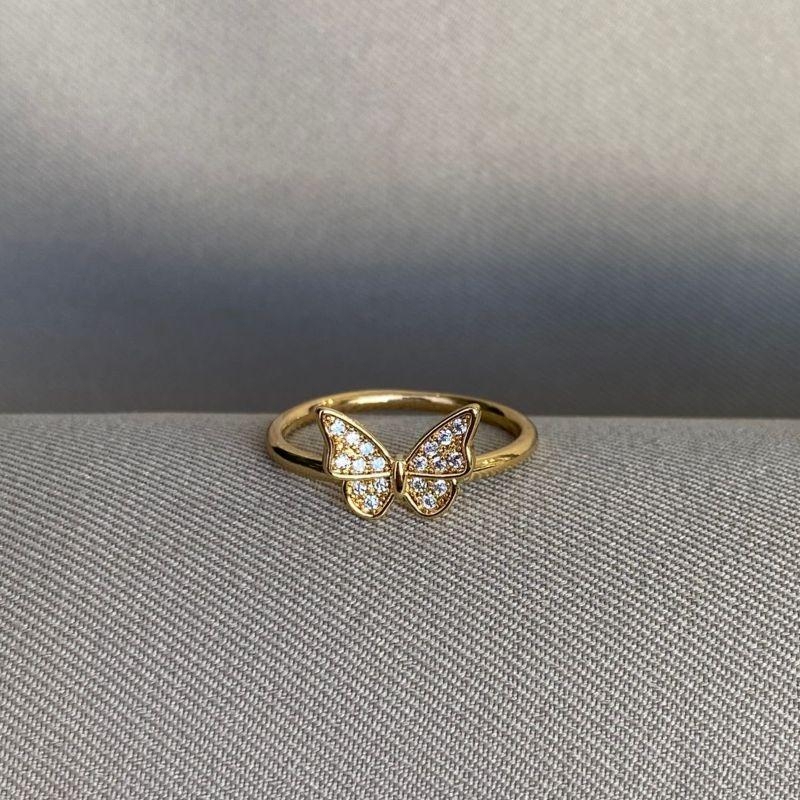 ANEL BORBOLETA CRAVEJADO