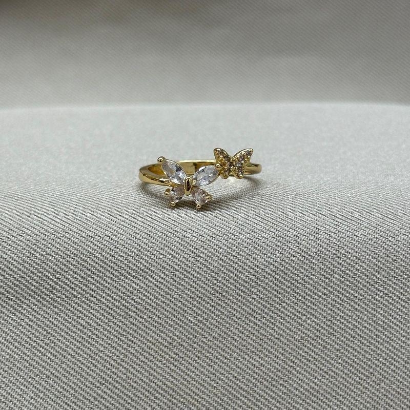 ANEL BORBOLETA ZIRCONIAS