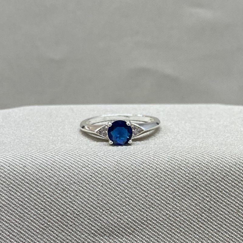 ANEL COM ZIRCONIA REDONDA AZUL