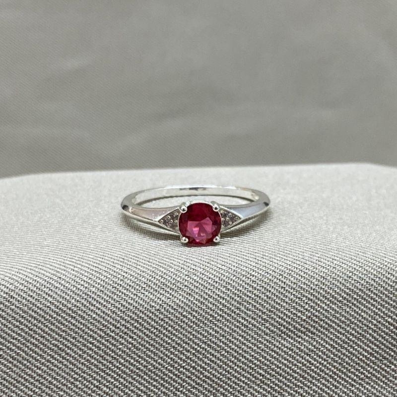 ANEL COM ZIRCONIA REDONDA ROSA