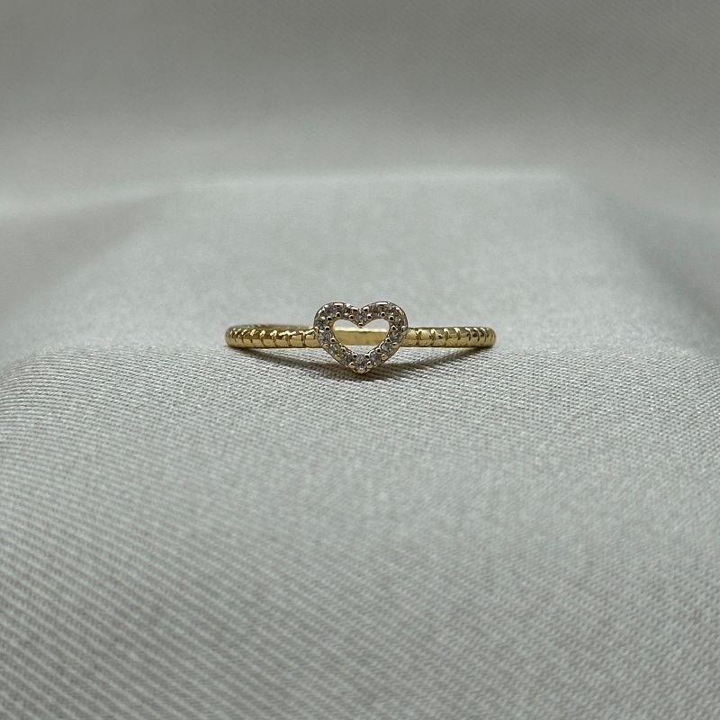 ANEL CORAÇÃO CRAVEJADO